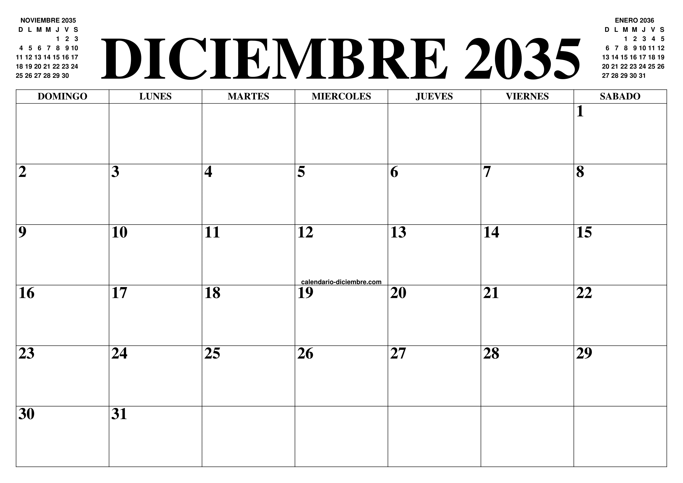 Calendario Diciembre 2035 El Calendario Diciembre Para Imprimir Gratis Mes Y Ano Agenda 7672